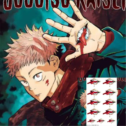 Brdwn Jujutsu Kaisen Unisex Yuji Itadori Toge Inumaki Cosplay Tattoo Stickers - Jujutsu Kaisen Merch - Free Shipping Buy Now