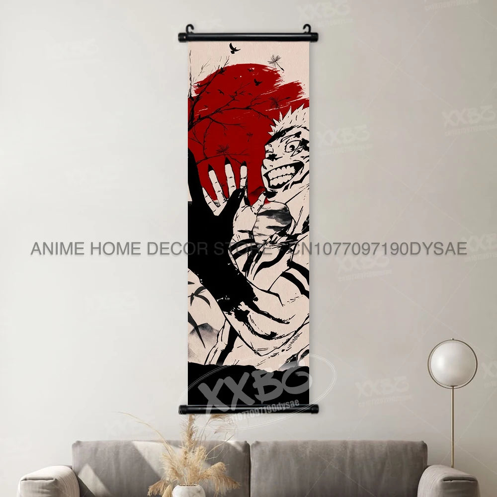 Jujutsu Kaisen Posters Gojo Satoru Canvas Scrolls Picture Panda Home Decoration Wall Artwork Fushiguro Megumi Hanging Painting