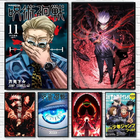 Jujutsu k-Kaisen Anime Cool JOJO Tv HD Poster Sticky Wall Art Printing Waterproof Home Living Bed Room Bar Aesthetic Decor