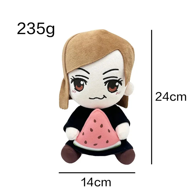 24cm Jujutsu Kaisen Plush Toys Anime figure Kugisaki Nobara Watermelon Sitting Taito Soft Stuffed Dolls Cartoon Decor Toy Gift - Jujutsu Kaisen Merch - Free Shipping Buy Now