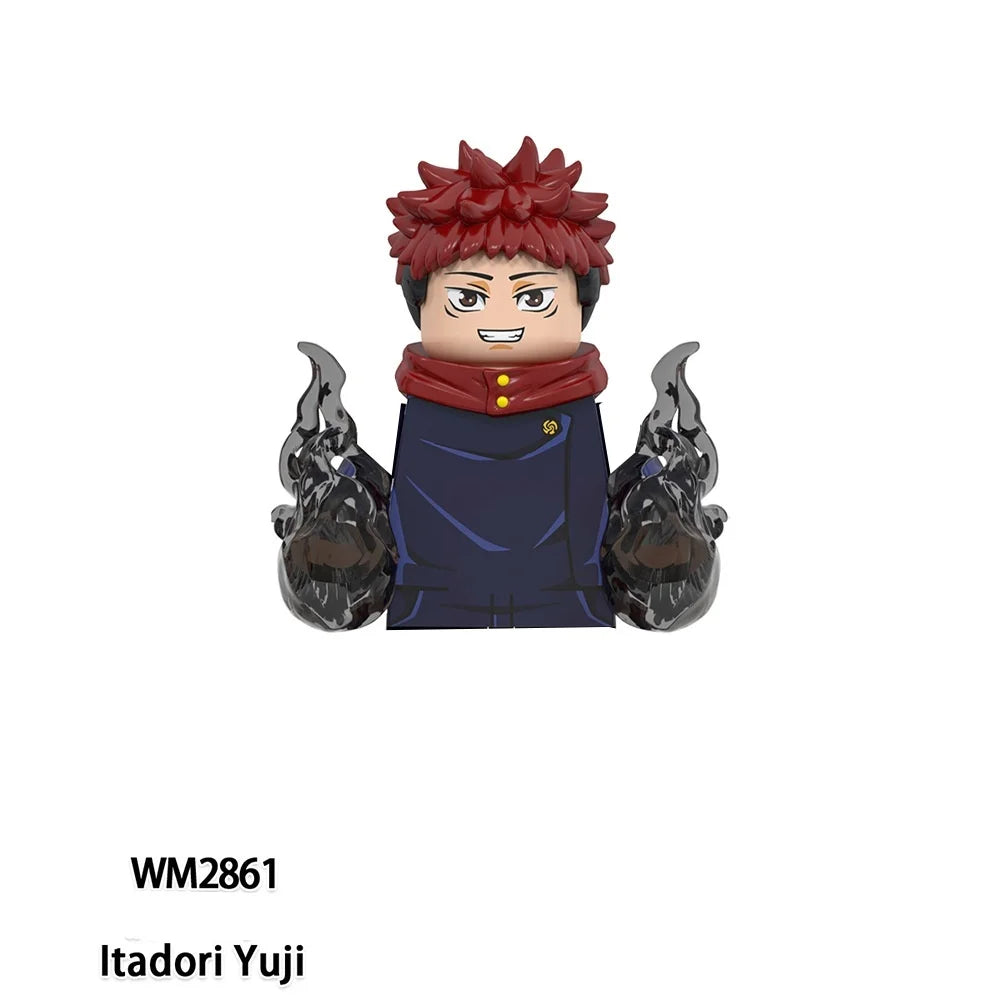 Jujutsu Kaisen Anime Cartoon Gojo Satoru Itadori Yuj Fushiguro Megumi Okkostu Yuta Building Blocks Mini Action Figures Kids Toy - Jujutsu Kaisen Merch - Free Shipping Buy Now