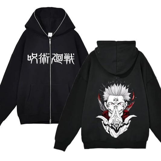 Jujutsu Kaisen Zipper Jackets Anime Gojo Satoru Sweatshirts Gojo Hoodies Thin Fleece Hoodie Zip Up Y2k Hoodies Anime Sweaters - Jujutsu Kaisen Merch - Free Shipping Buy Now