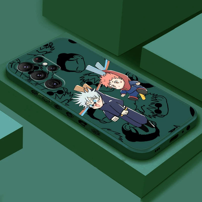 Coque de téléphone Jujutsu Kaisen Art Anime Cool pour Samsung Galaxy S25 S24 S23 S22 S21 S20 Ultra Plus FE 5G Liquid Left Rope