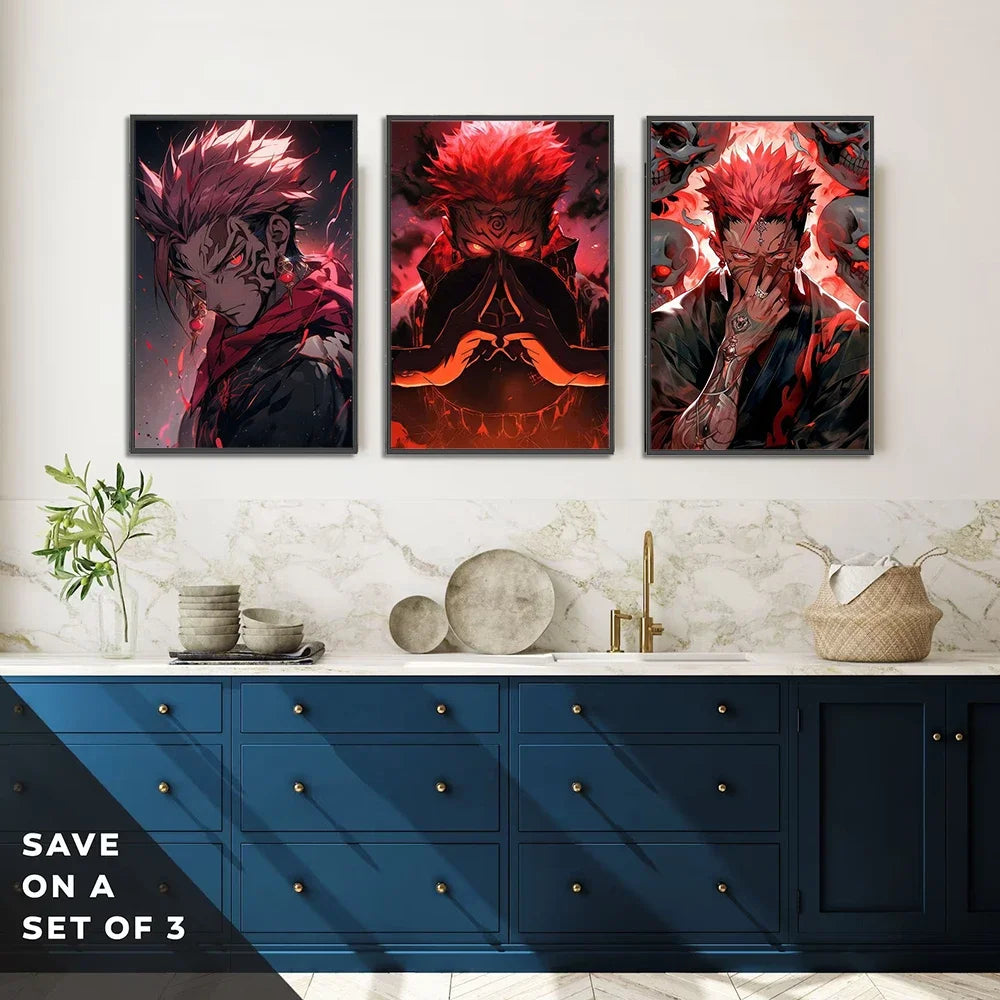 J-Jujutsu Self-adhesive Anime Poster Gojo Satoru Painting Modern Wall Home Decoration Itadori Yuji Bedroom Wallpaper Gift