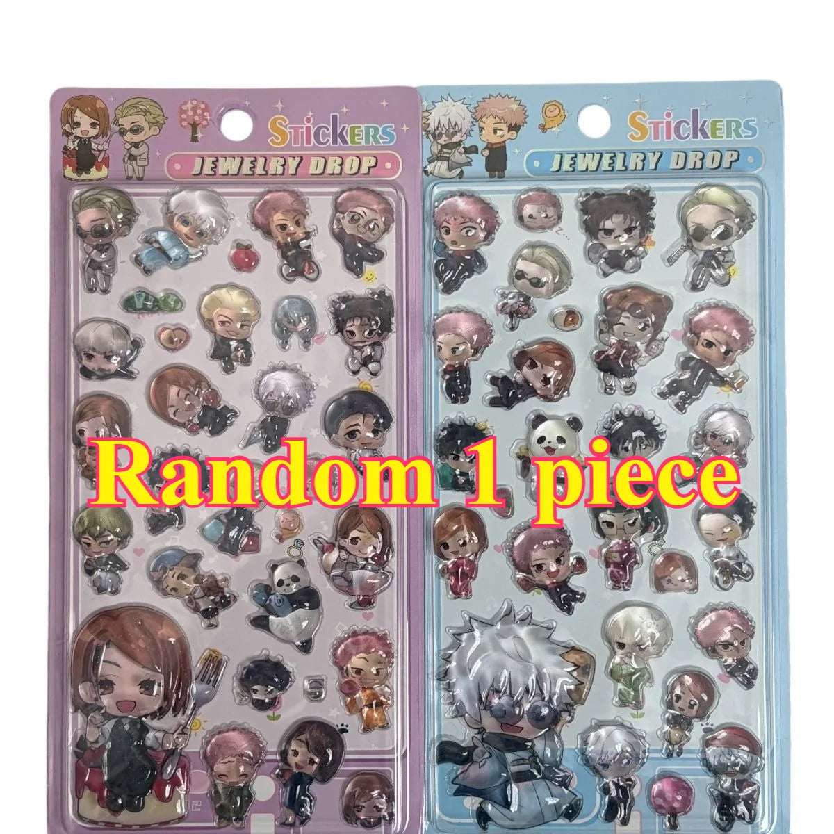 Hot Anime Jujutsu Kaisen Style 3D Crystal Epoxy Stickers Q Characters Decals for Phone Case Laptop Scrapbooking DIY Accessories