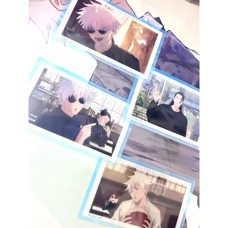 Cartes de dessin animé Jujutsu Kaisen Gojo Satoru Itadori Yuji Fushiguro Megumi, carte Flash, marque-page pour cadeaux de Collection