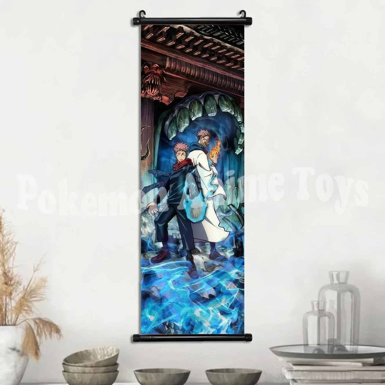 Anime J-Jujutsu Kaisen Character Gojo Satoru Room Home Decoration Mural Gift Hanging Scroll Print Canvas Poster Painting Decor