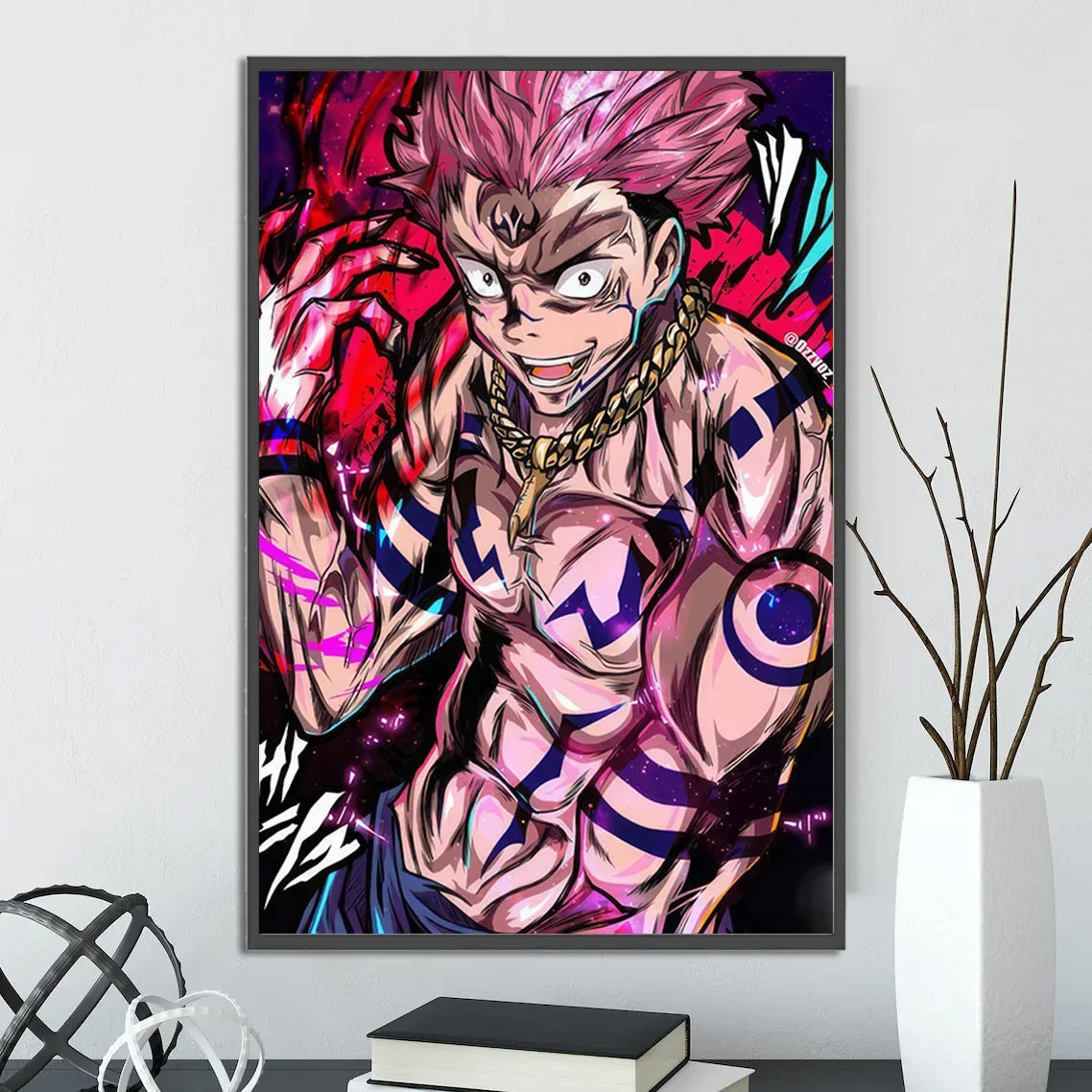 J-Jujutsu Self-adhesive Anime Poster Gojo Satoru Painting Modern Wall Home Decoration Itadori Yuji Bedroom Wallpaper Gift