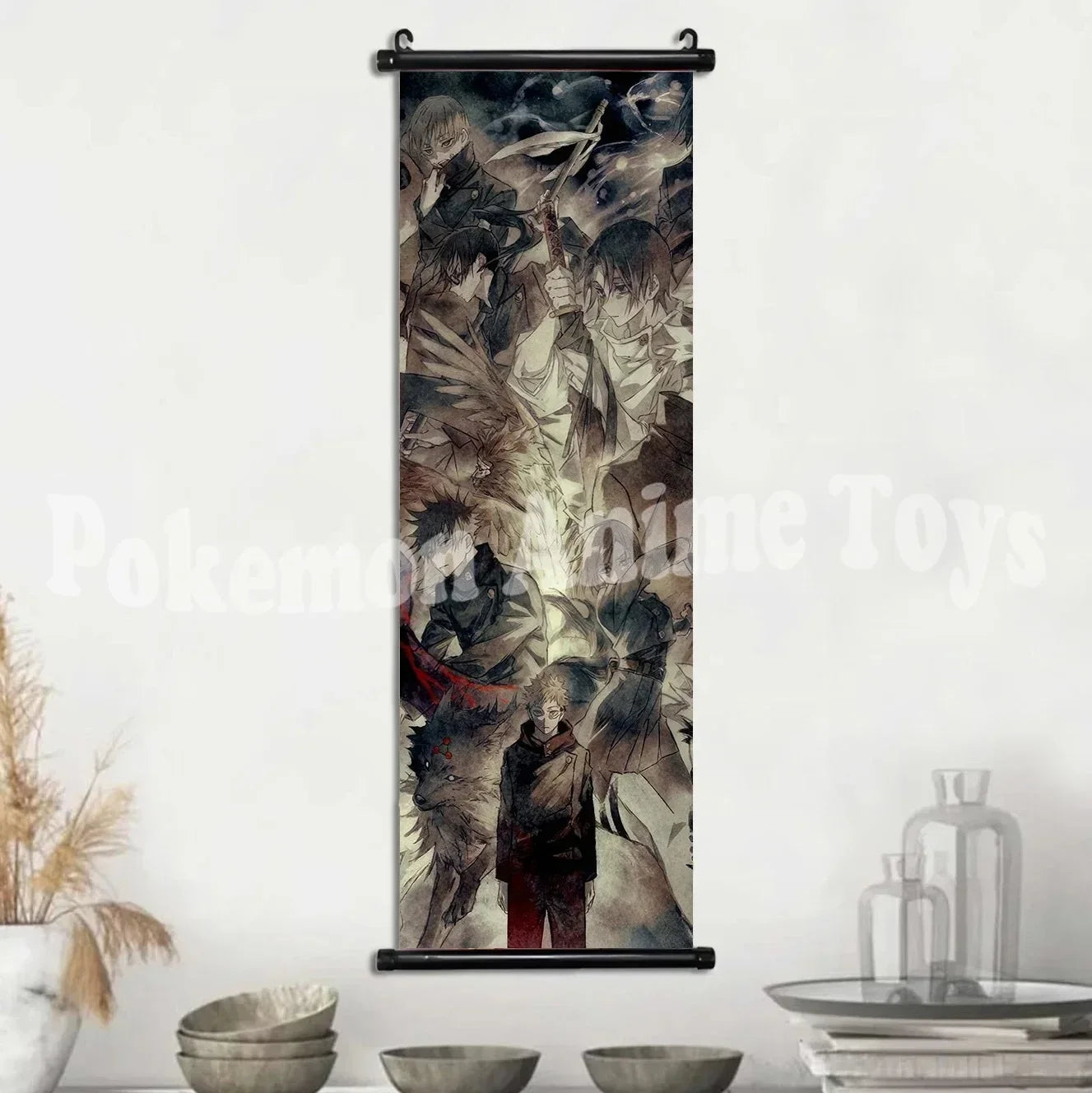 Anime J-Jujutsu Kaisen Character Gojo Satoru Room Home Decoration Mural Gift Hanging Scroll Print Canvas Poster Painting Decor
