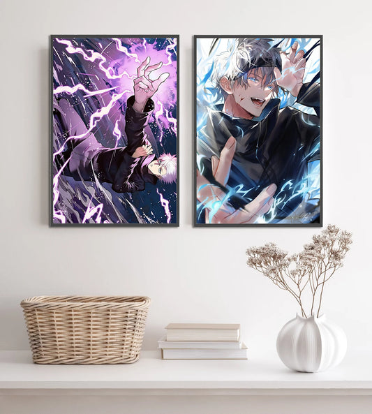 Jujutsu Kaisen Self-adhesive Poster Home Decoration Anime Figures Painting Wall Art Bedroom Cartoons Decor Gojo Satoru Wallpaper