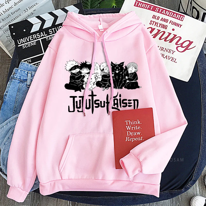 Anime Jujutsu Kaisen Hoodie Kawaii Gojo Satoru Graphic Hoodie Autumn Winter Plus Size Hoodies 2023 Hot Manga Print Sweatshirts - Jujutsu Kaisen Merch - Free Shipping Buy Now