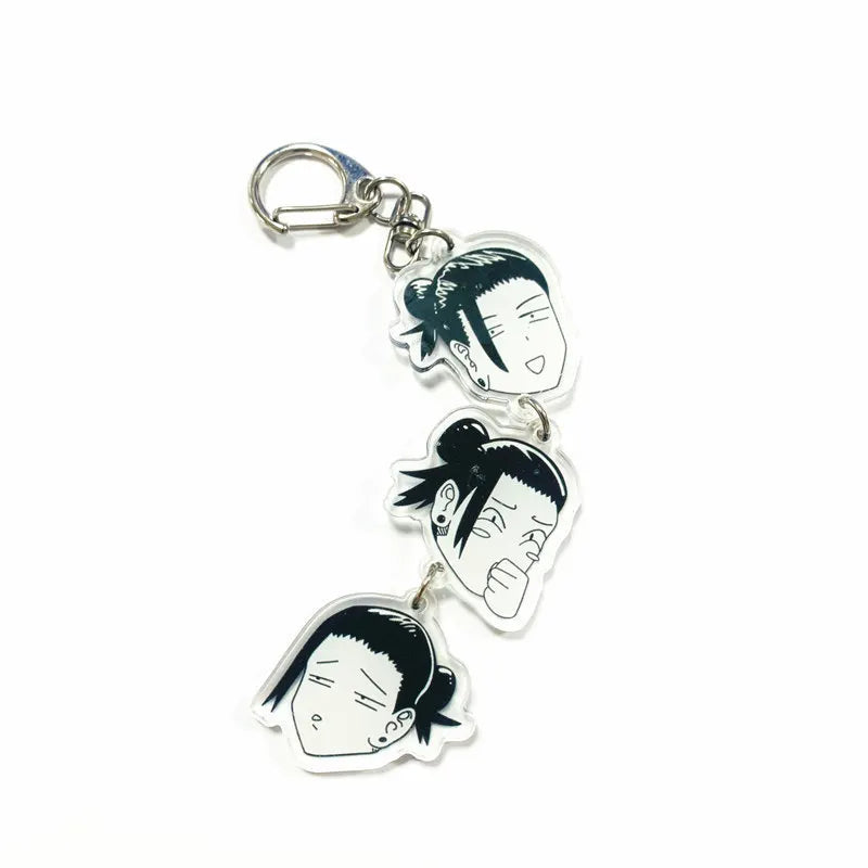 Porte-clés long et amusant pour cosplay, Anime Jujutsu Kaisen, Gojo Satoru Geto Suguru, pendentif pour sac, accessoires de collection pour fans