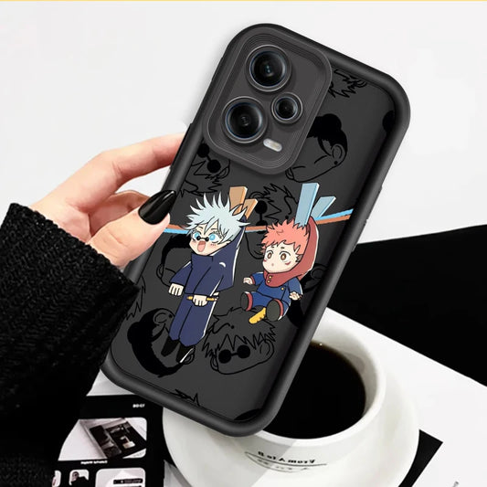 Coque de téléphone en TPU pour Xiaomi Redmi Note 13, 12, 12C, 11, 11S, 10, 10C, 10A, 9C, 9A Pro 5G, motif dessin animé Jujutsu Kaisen