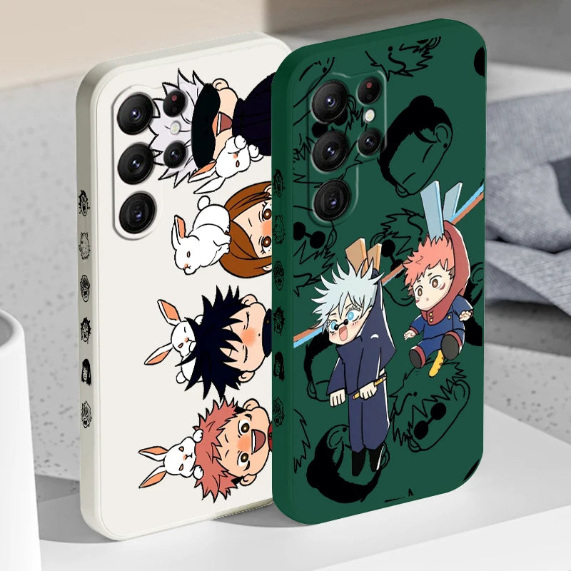 Coque de téléphone Jujutsu Kaisen Art Anime Cool pour Samsung Galaxy S25 S24 S23 S22 S21 S20 Ultra Plus FE 5G Liquid Left Rope