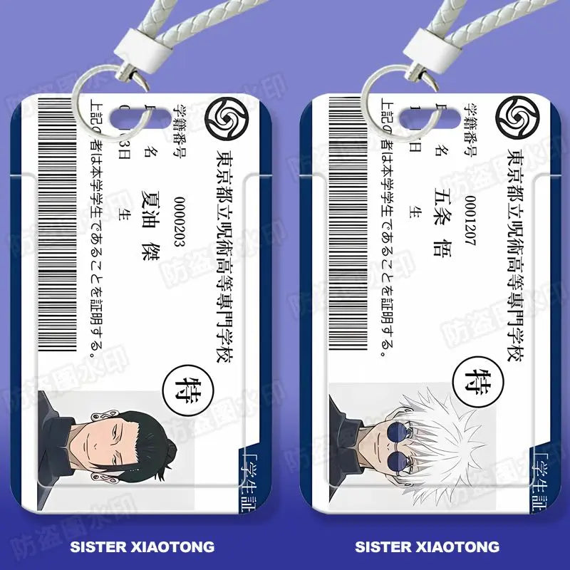 Anime Jujutsu Kaisen Itadori Yuji Satoru Gojo Kugisaki Nobara porte-carte porte-clés carte d'identité d'étudiant Bus carte de crédit Pass Hang