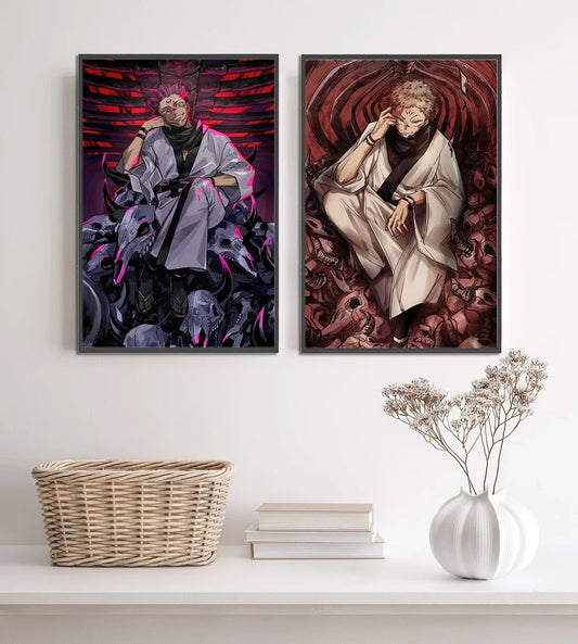 J-Jujutsu Self-adhesive Anime Poster Wall Home Decoration Gojo Satoru Painting Modern Itadori Yuji Bedroom Wallpaper Gift