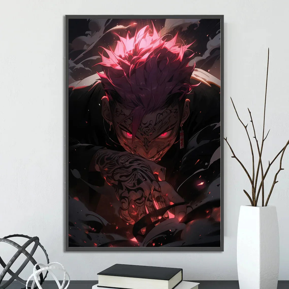 J-Jujutsu Self-adhesive Anime Poster Gojo Satoru Painting Modern Wall Home Decoration Itadori Yuji Bedroom Wallpaper Gift
