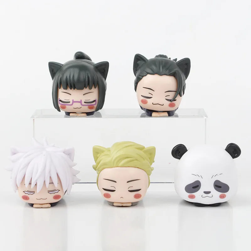 6CM Jujutsu Kaisen Anime Figure Itadori Yuji Satoru Gojo Napping Cat PVC Q Version prone 4Pcs/Set Model Toys Gift Collection - Jujutsu Kaisen Merch - Free Shipping Buy Now