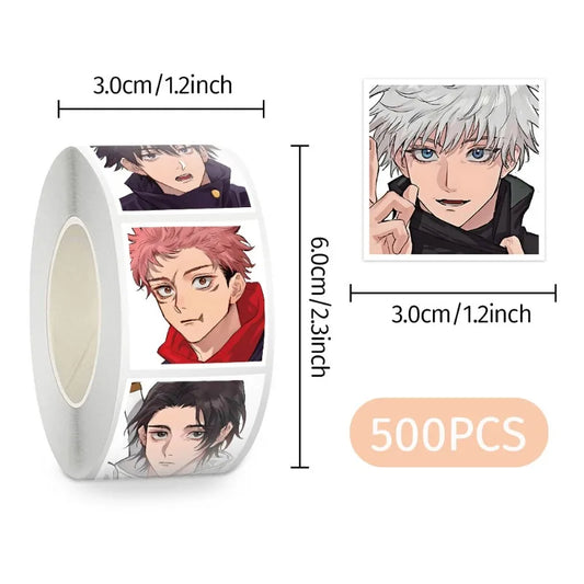 New 500PCS Jujutsu Kaisen Stickers Kawaii Cartoon Anime Figure Gojo Satoru Itadori Yuji Image Cup Trunk Cute Decorative Stickers