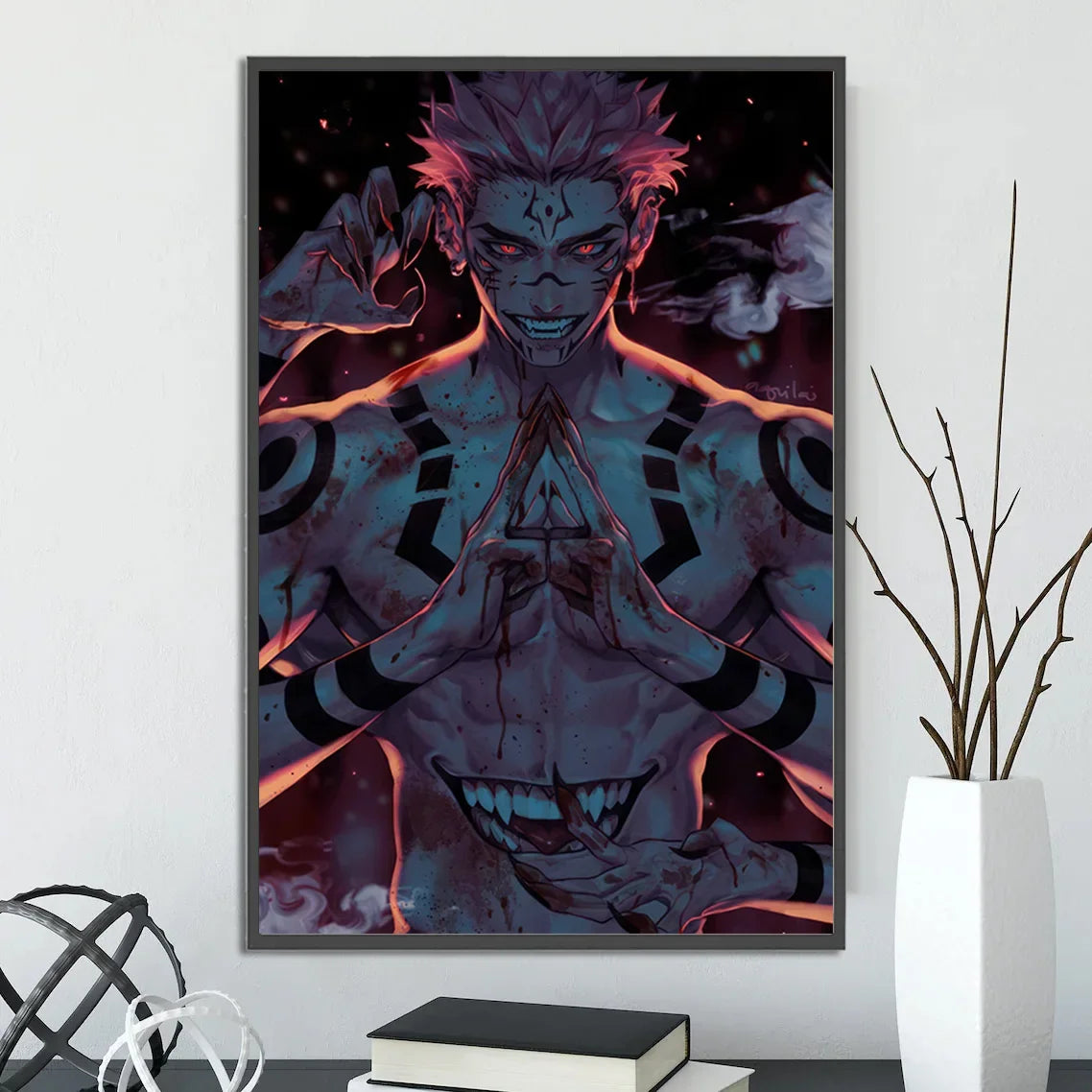 J-Jujutsu Self-adhesive Anime Poster Wall Home Decoration Gojo Satoru Painting Modern Itadori Yuji Bedroom Wallpaper Gift