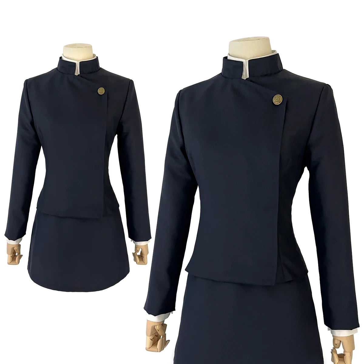 HOLOUN Jujutsu JJK Manga Anime Maki Zenin Cosplay Costume Wig Dark Blue Jacket Skirt Rose Net Synthetic Halloween XS-2XL - Jujutsu Kaisen Merch - Free Shipping Buy Now