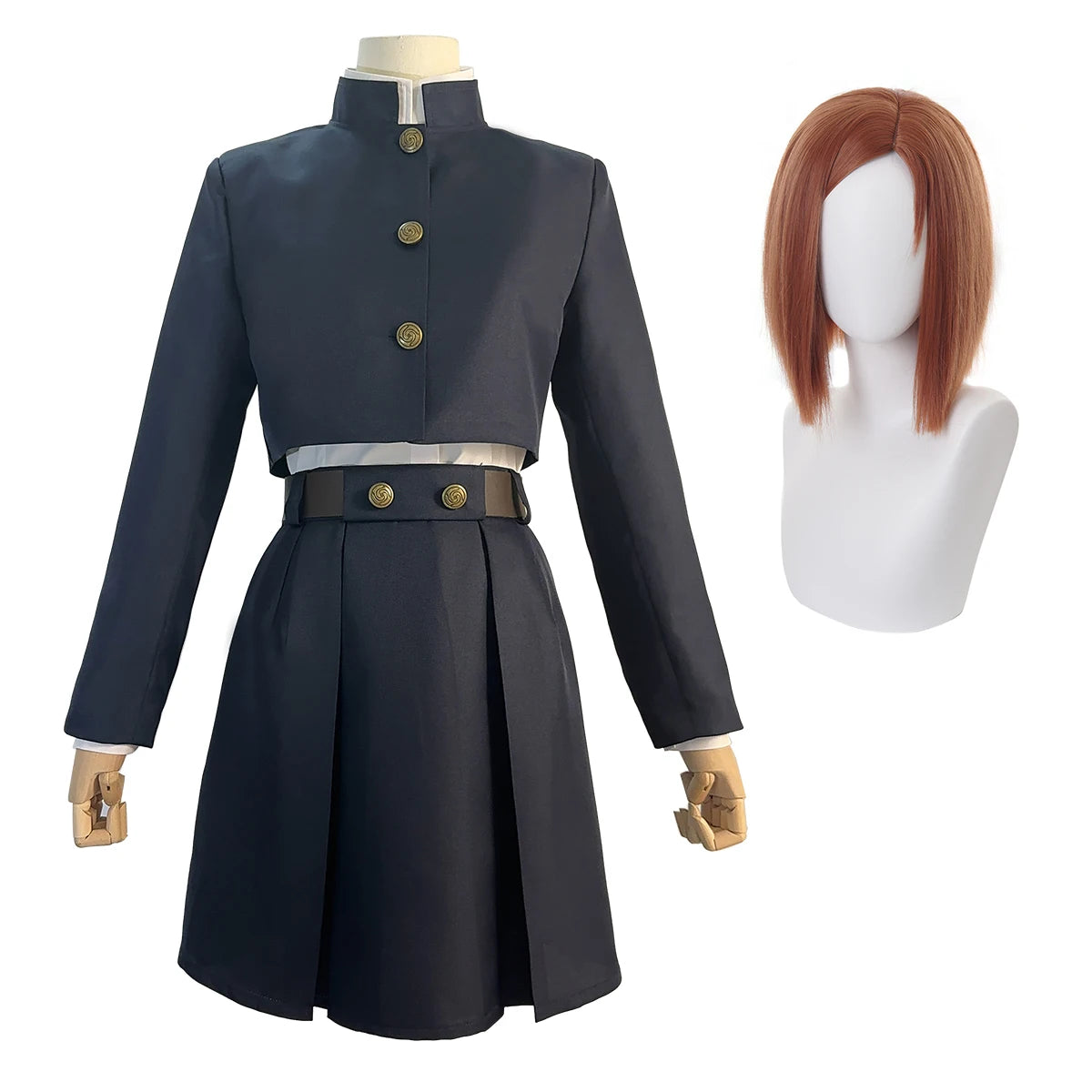 HOLOUN Jujutsu JJK Manga Anime Kugisaki Nobara Cosplay Costume Wig Jacket Skirt Rose Net Synthetic Halloween Christmas - Jujutsu Kaisen Merch - Free Shipping Buy Now