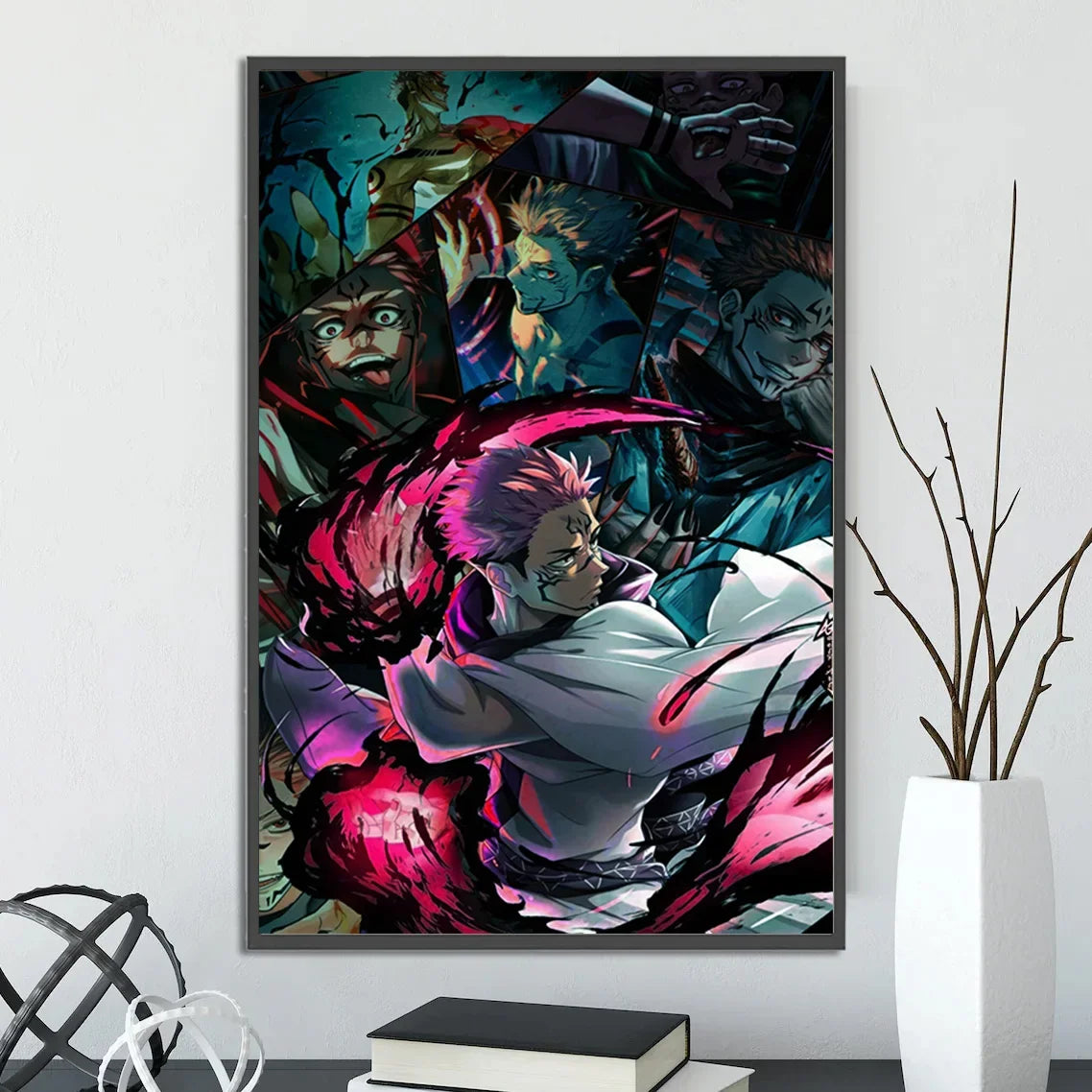 J-Jujutsu Self-adhesive Anime Poster Gojo Satoru Painting Modern Wall Home Decoration Itadori Yuji Bedroom Wallpaper Gift