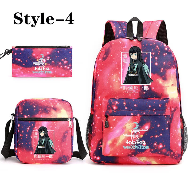 Sac à dos motif Anime Tokitou Muichirou pour adolescents, grande capacité, sac à bandoulière, sac à crayons, sacs d'école