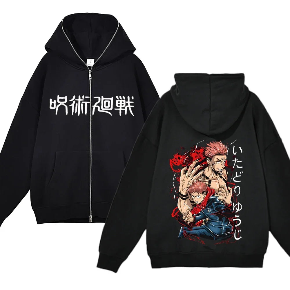 Jujutsu Kaisen Zipper Jackets Anime Gojo Satoru Sweatshirts Gojo Hoodies Thin Fleece Hoodie Zip Up Y2k Hoodies Anime Sweaters - Jujutsu Kaisen Merch - Free Shipping Buy Now