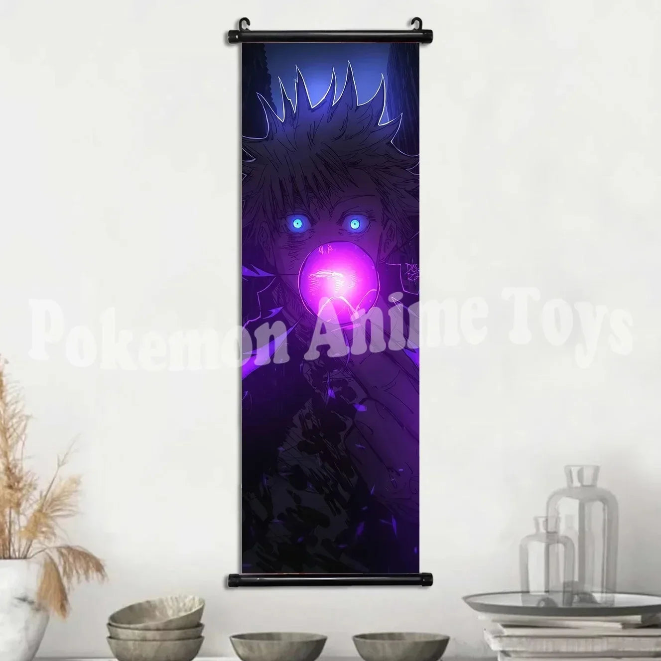 Anime J-Jujutsu Kaisen Character Gojo Satoru Room Home Decoration Mural Gift Hanging Scroll Print Canvas Poster Painting Decor