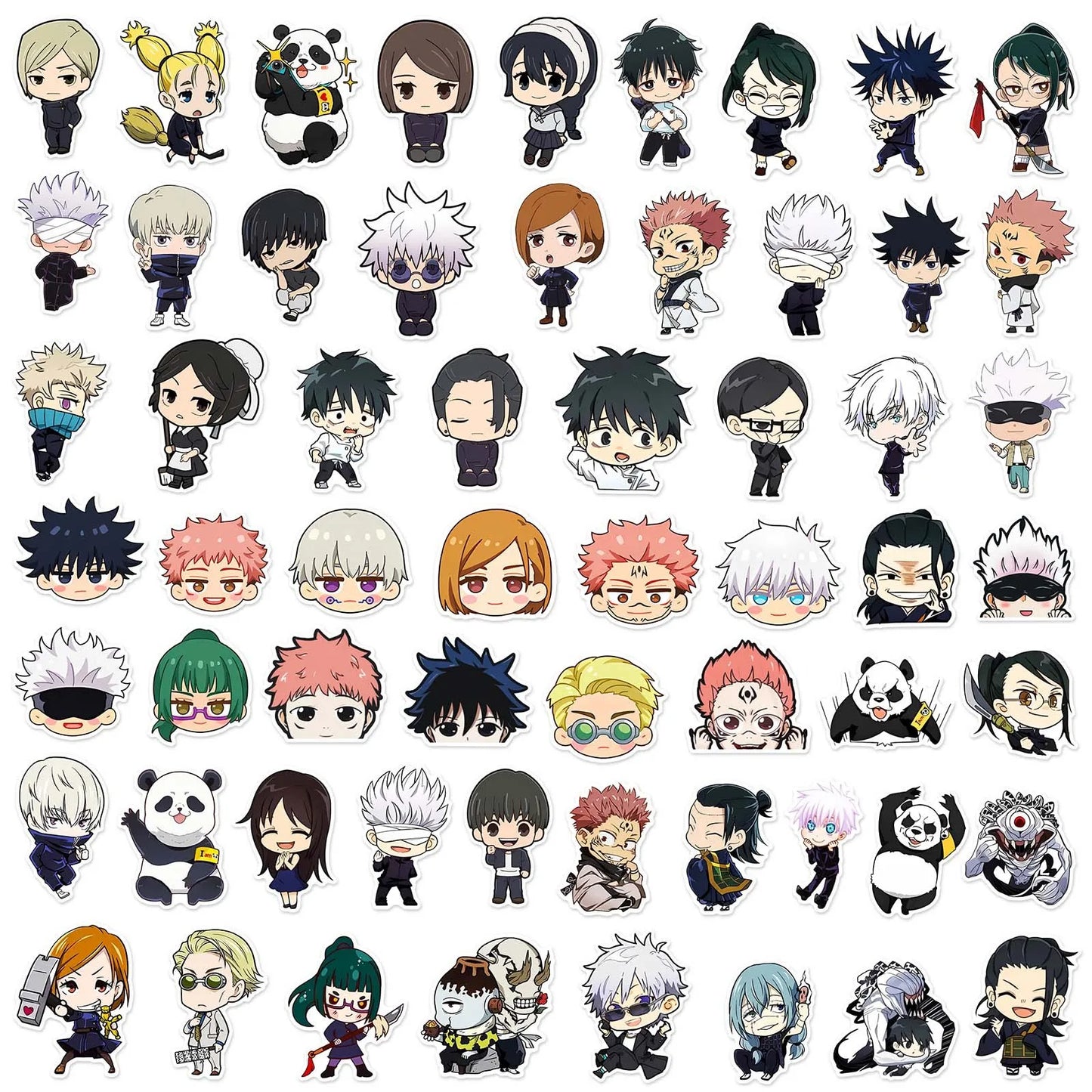 Lot de 60 autocollants graffiti style anime Jujutsu Kaisen, adaptés aux casques d'ordinateur portable, décoration de bureau, autocollants DIY, jouets