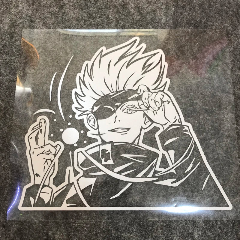 Jujutsu Kaisen Anime Peripherals Gojo Satoru Car Reflective Laser Stickers Motorcycle Computer Notebook Computer Case Stickers