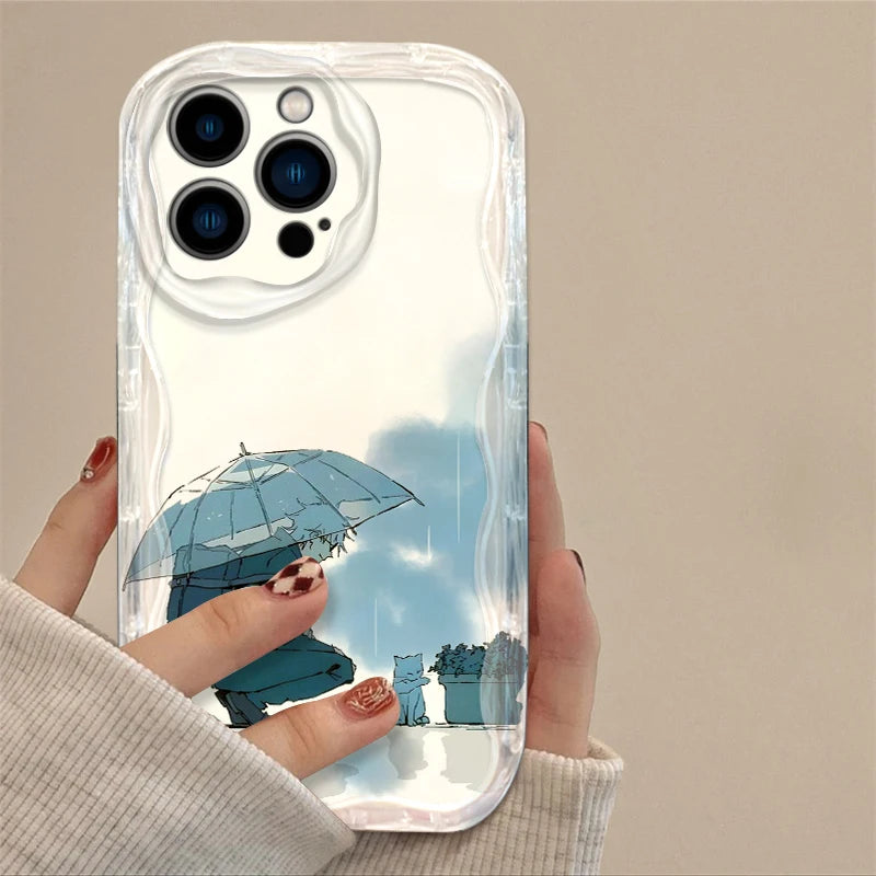 Coque de téléphone J-Jujutsu K-Kaisen Geto Gojo Wave Oil pour Apple iPhone 15 14 13 12 11 XS XR X Pro Max Plus