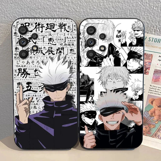 J-Jujutsu Emotion K-Kaisen For Samsung A53 A52 A33 A32 A51 A71 A21S A13 A73 A55 A22 A23 A35 A72 A54 A12 5G Black TPU Phone Case