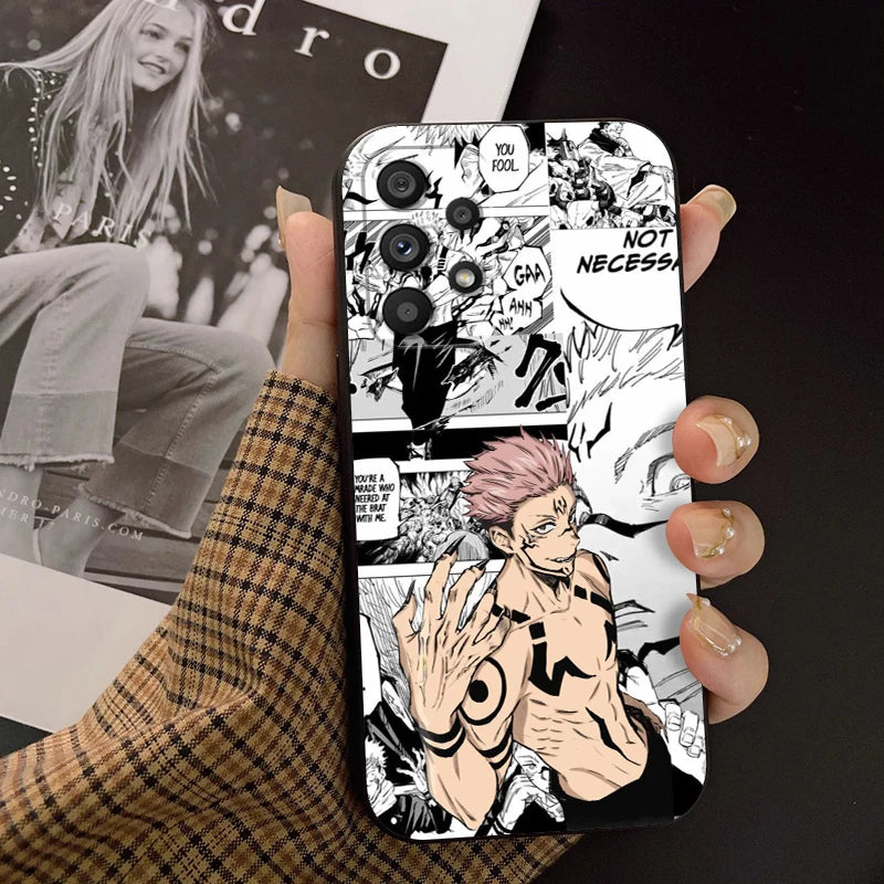 Jujutsu Kaisen Émotion K-kaisen Pour Samsung A53 A52 A33 A32 A51 A71 A21S A13 A73 A55 A22 A23 A35 A72 A54 A12 5G Noir TPU Étui de Téléphone