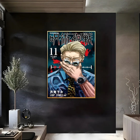 Jujutsu k-Kaisen Anime Cool JOJO Tv HD Poster Sticky Wall Art Printing Waterproof Home Living Bed Room Bar Aesthetic Decor