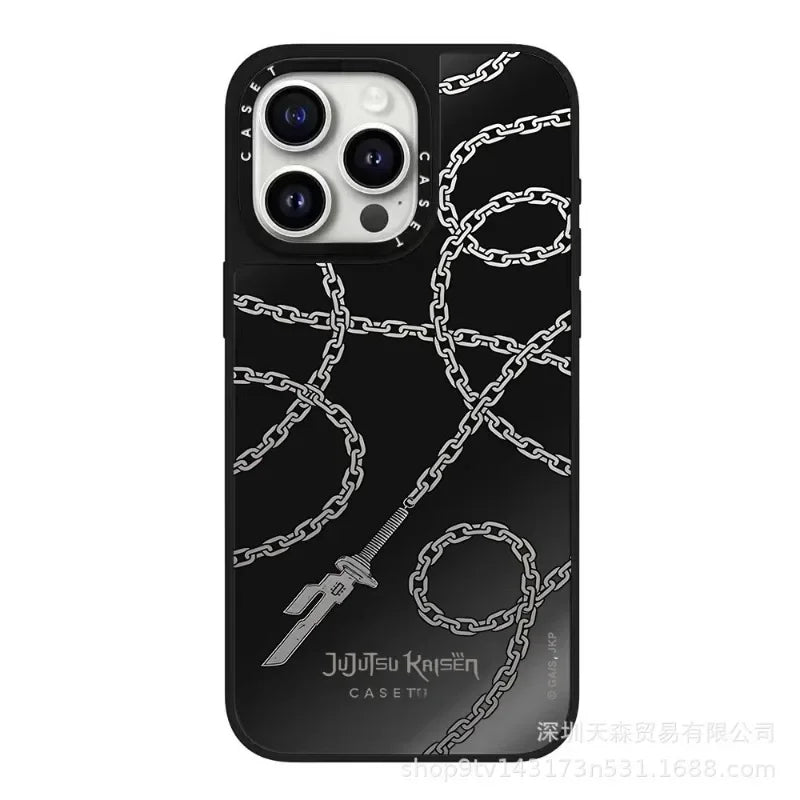 Coque de téléphone portable Jujutsu Kaisen, cadeau d'anniversaire, compatible avec iPhone 16 Pro Max, matériau miroir Apple, anti-chute
