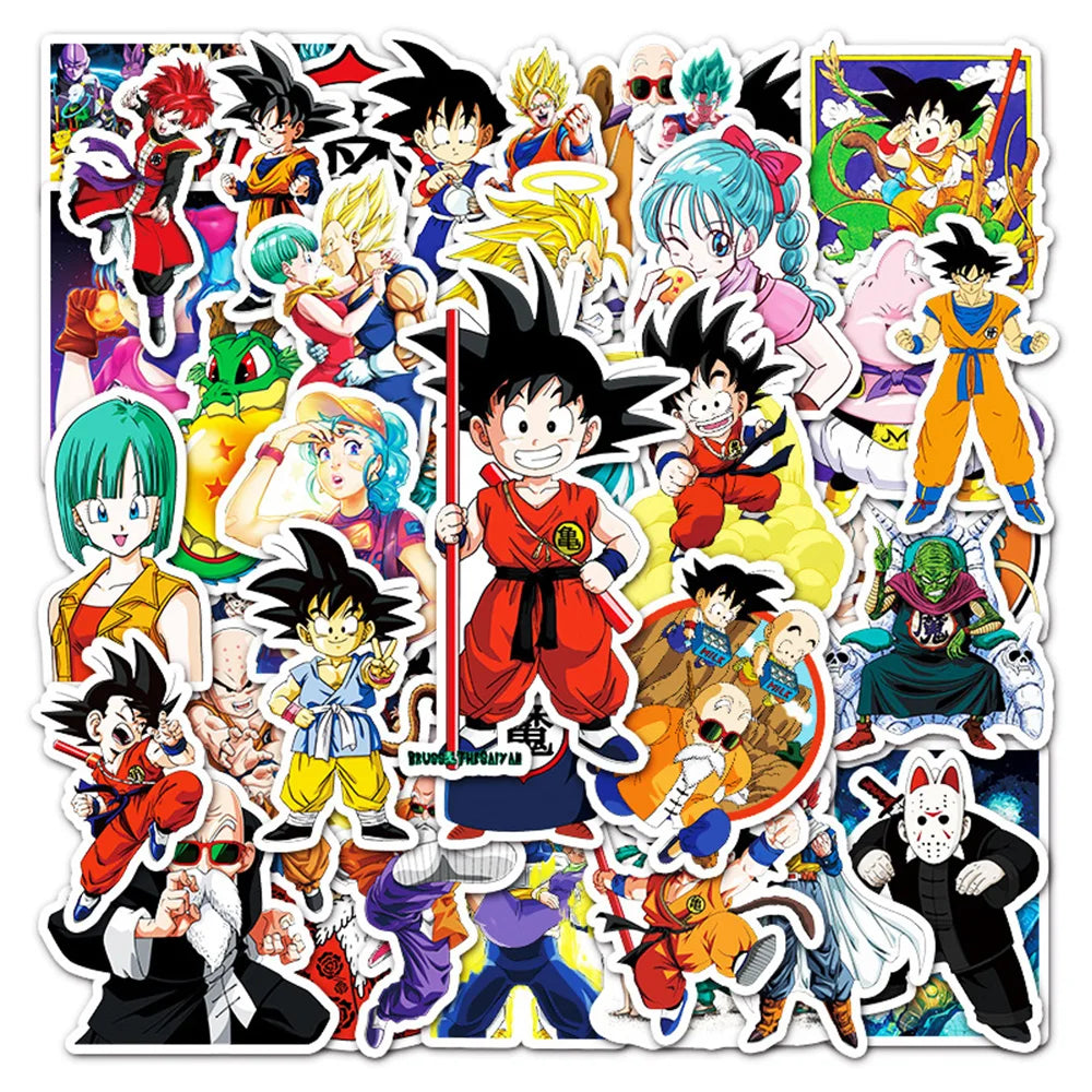 Lot de 50/100 autocollants dessin animé Attack On Titan Jujutsu Kaisen, autocollants imperméables pour skateboard, ordinateur portable, voiture, moto