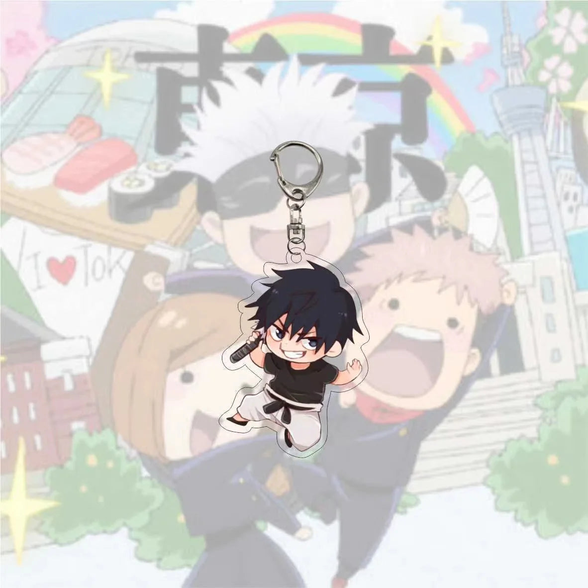 Porte-clés Anime Sukuna Geto pour femmes et hommes, pendentif double face en acrylique, bijoux pour enfants, cadeaux d'anniversaire