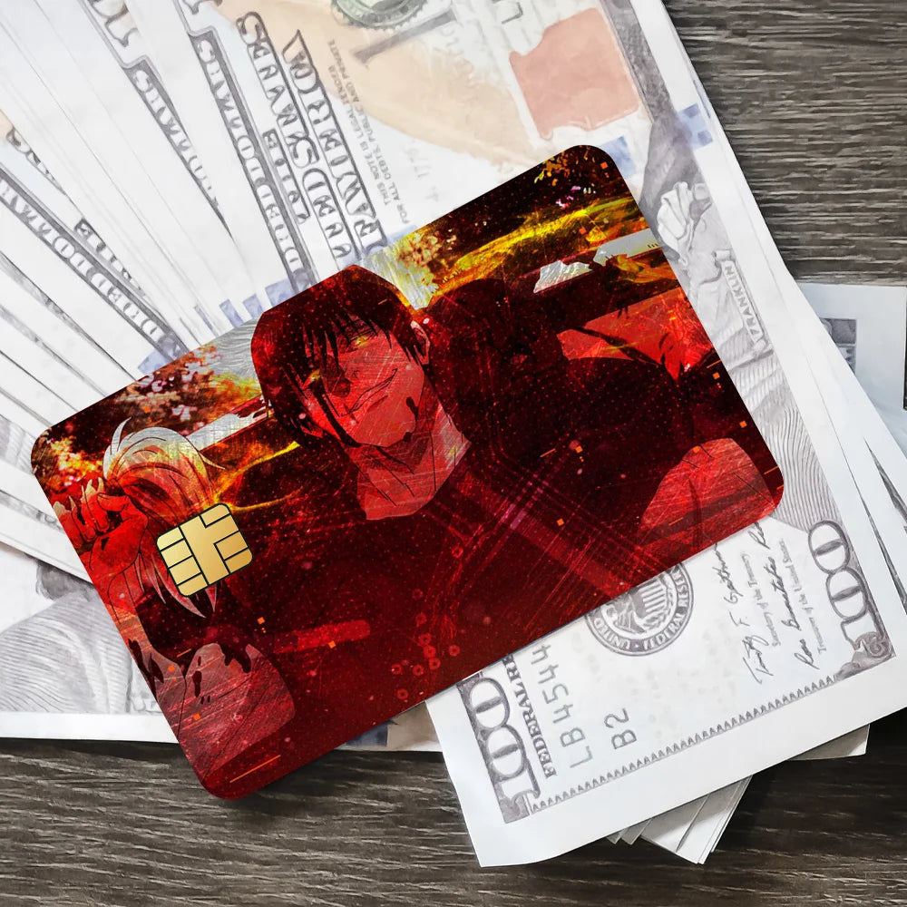 Kaisen Toji For Film Skin Cover Credit Card Stickers 4PCS Debit Anime J-Jujutsu Front Decoration Bank Bus Pass Waterproof