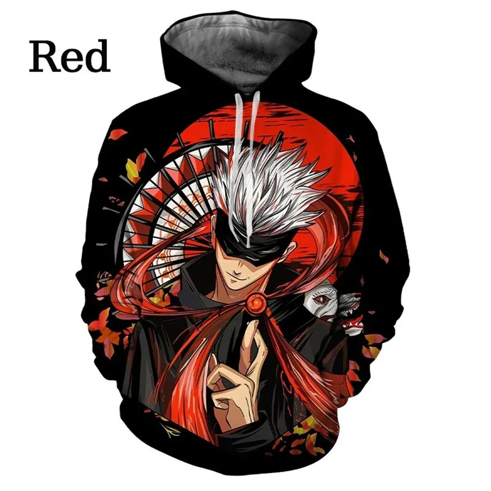 Anime Manga Jujutsu Kaisen Pattern Men's Hoodie Satoru Gojo Sweatshirt 3D Print Men's Hoodie Fashion Pullover New Men's Clothing - Jujutsu Kaisen Merch - Free Shipping Buy Now