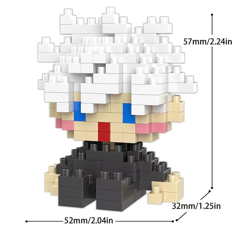 JX – Mini figurine Jujutsu, Micro bloc de construction, Kaisen Anmie, périphériques Gojo Satoru, bricolage, Statue d'épissure, poupée Fushiguro Megumi