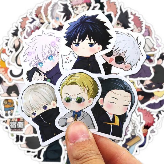 30/60/180pcs Cartoon Jujutsu Kaisen Stickers DIY Laptop Stationery Skateboard Kids Cool Sticker Itadori Yuji Satoru Gojo Anime