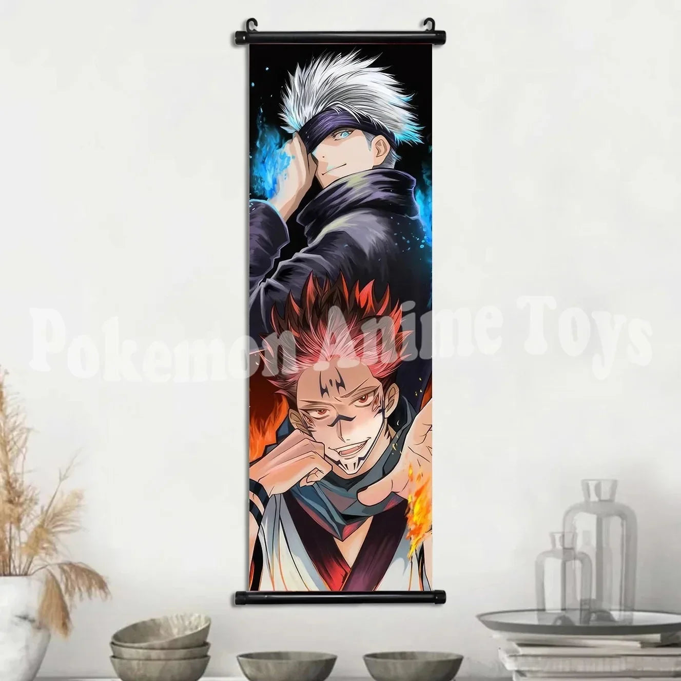 Anime J-Jujutsu Kaisen Character Gojo Satoru Room Home Decoration Mural Gift Hanging Scroll Print Canvas Poster Painting Decor