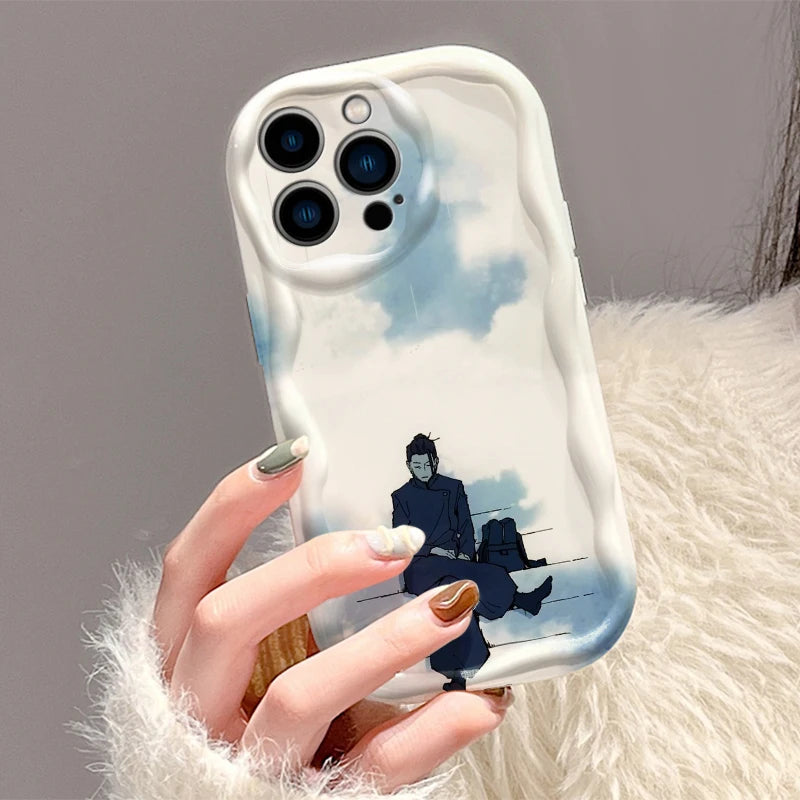 J-Jujutsu K-Kaisen 下戸五条 携帯ケース Apple iPhone 15 14 13 12 11 XS XR X Pro Max Plus ウェーブオイルカバー