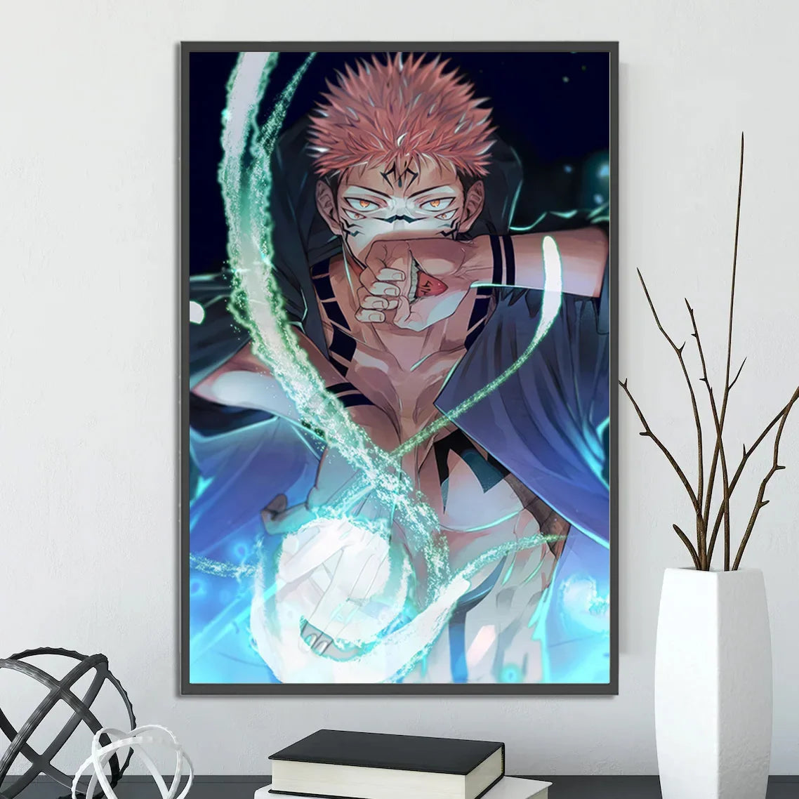 J-Jujutsu Self-adhesive Anime Poster Gojo Satoru Painting Modern Wall Home Decoration Itadori Yuji Bedroom Wallpaper Gift