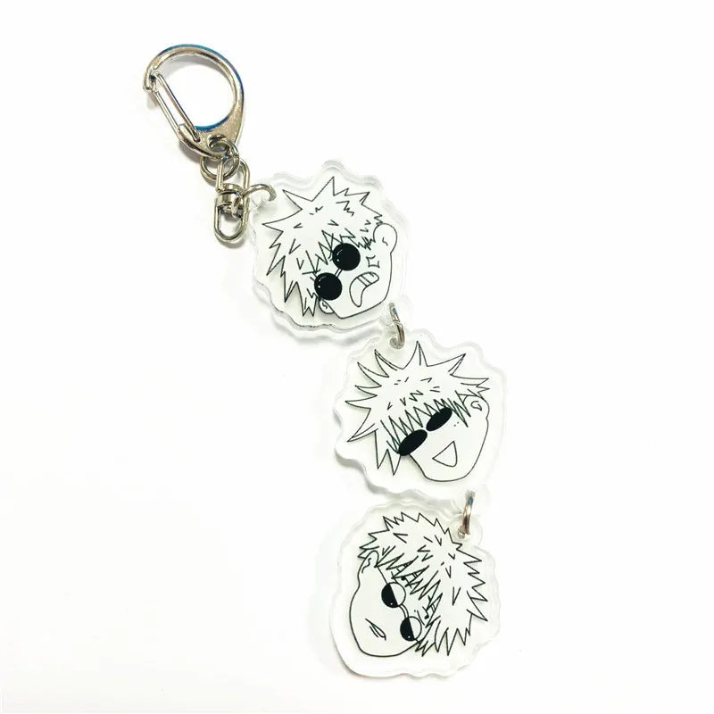 Anime Jujutsu Kaisen Cosplay Funny Long Keychain Gojo Satoru Geto Suguru Bag Pendant Fan Collection Props