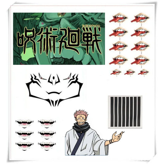 Jujutsu Kaisen Stickers Cosplay Prop Anime Accessories Ryomen Sukuna Inumaki Toge Waterproof Tattoo Sticker - Jujutsu Kaisen Merch - Free Shipping Buy Now