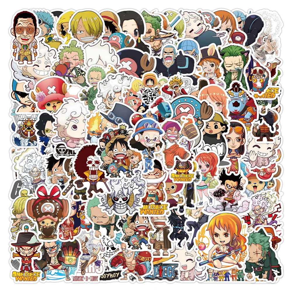 Lot de 50/100 autocollants dessin animé Attack On Titan Jujutsu Kaisen, autocollants imperméables pour skateboard, ordinateur portable, voiture, moto