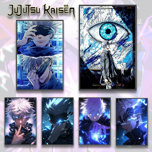 J-Jujutsu Anime Self-adhesive Poster Wallpaper Wall Art Print Gojo Satoru Home Decoration Modern Itadori Yuji Gift